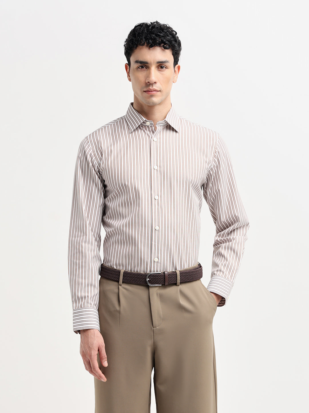 Striped Poplin Full Sleeves Shirt