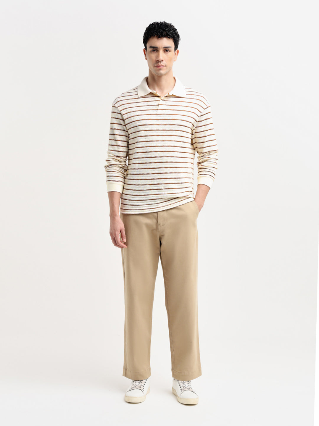 Striped Jacquard Relaxed Fit Polo