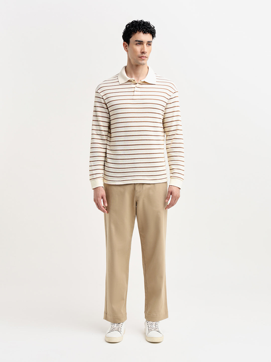 Striped Jacquard Relaxed Fit Polo