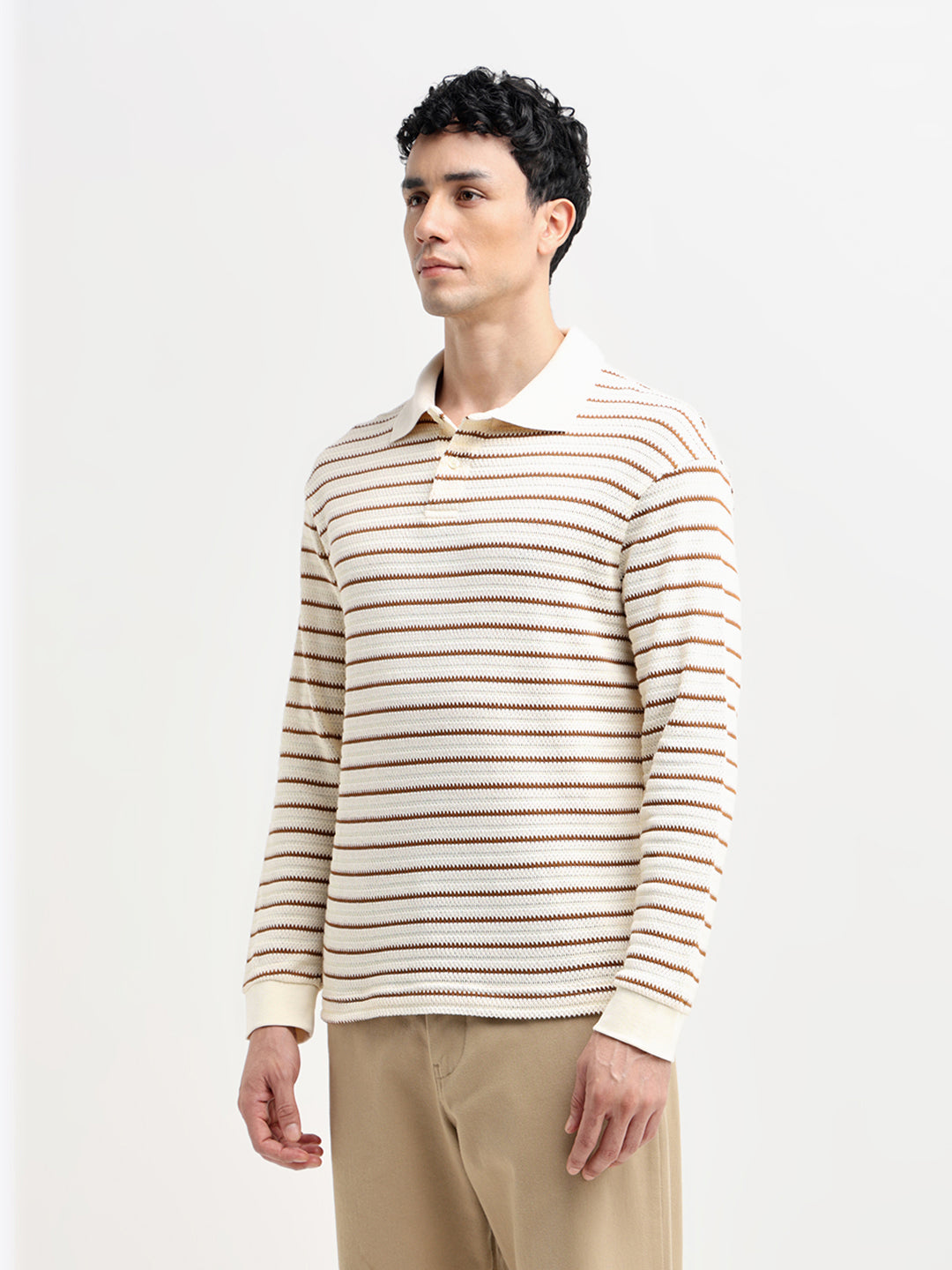 Striped Jacquard Relaxed Fit Polo