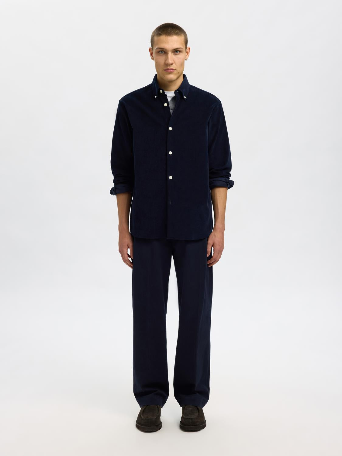 Dark Blue Corduroy Shirt