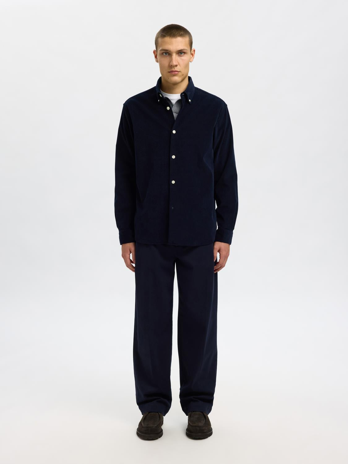 Dark Blue Corduroy Shirt