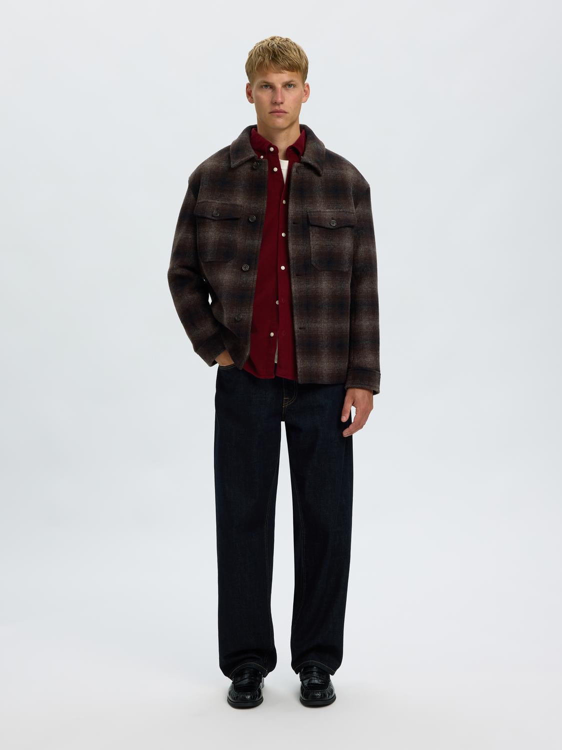 Dark Red Corduroy Shirt
