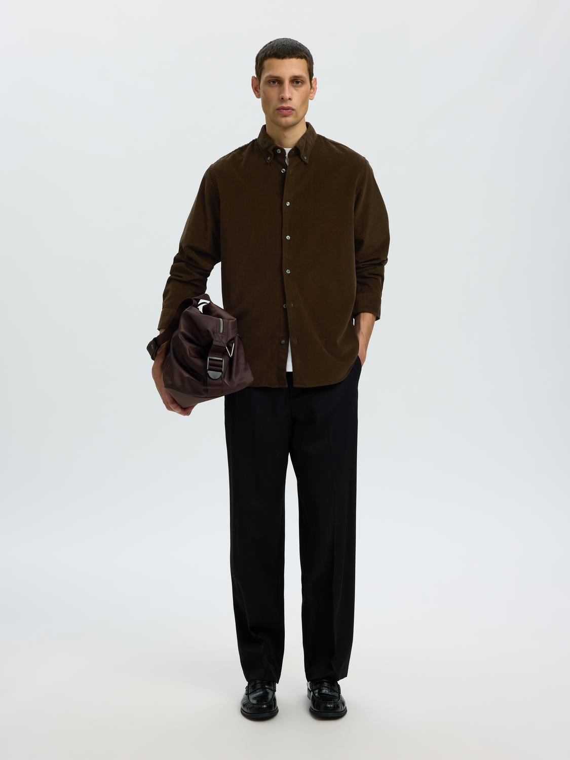 Dark Brown Corduroy Shirt