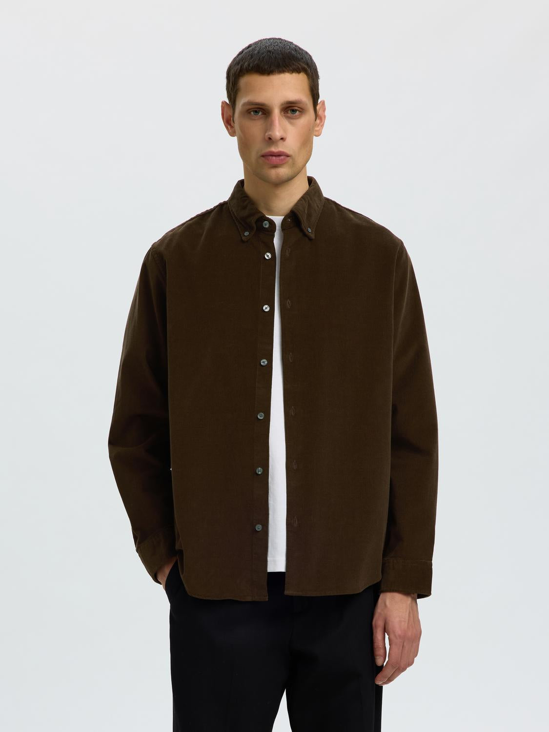 Dark Brown Corduroy Shirt