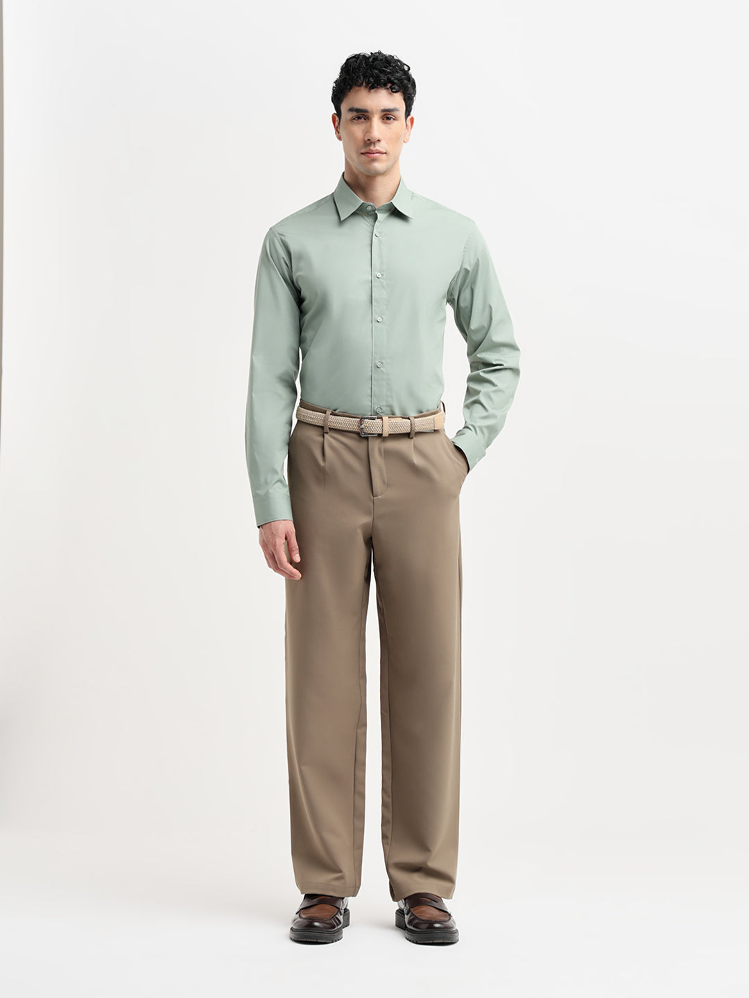 Light Green Slim Fit Formal Shirt