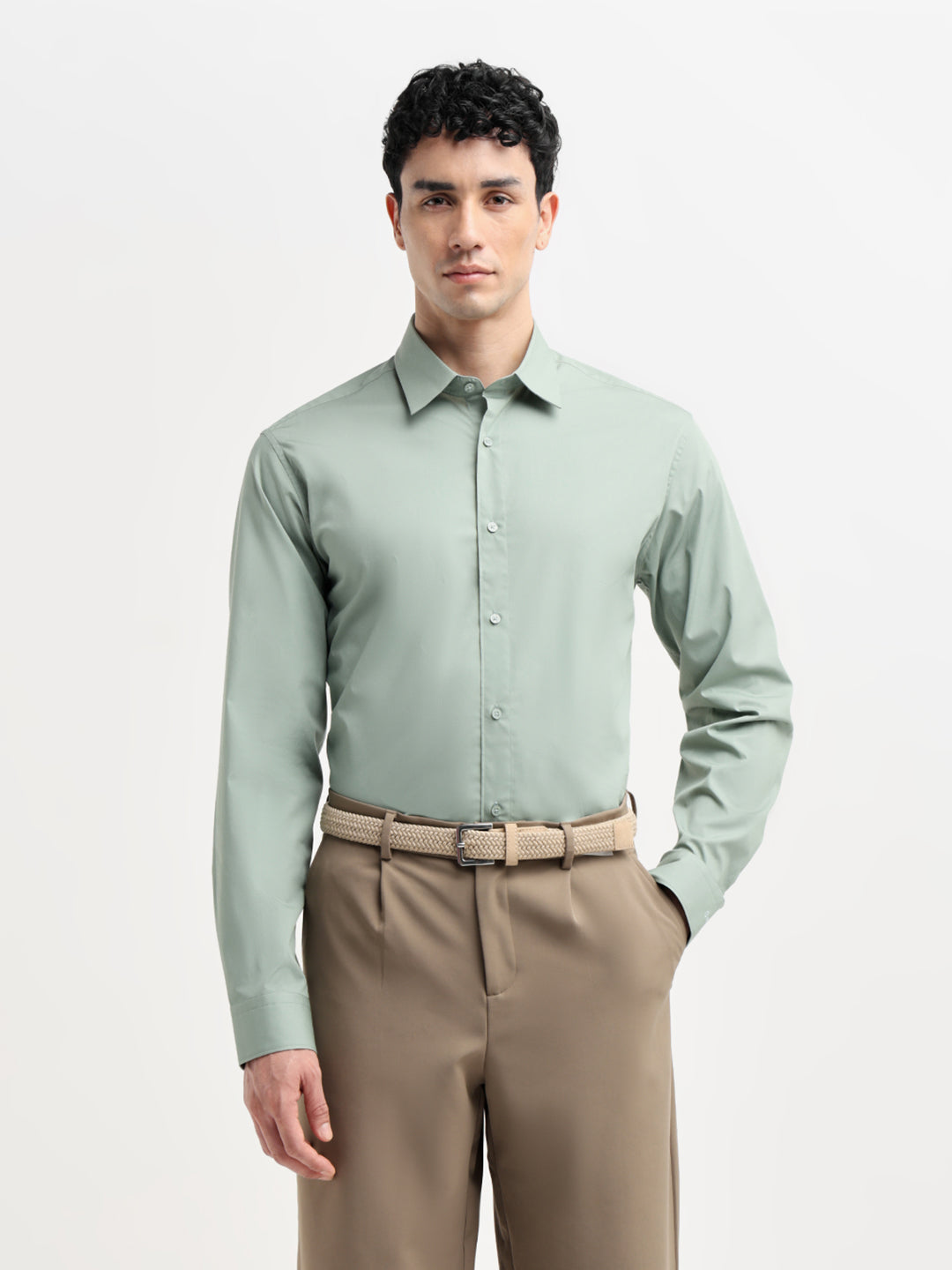 Light Green Slim Fit Formal Shirt