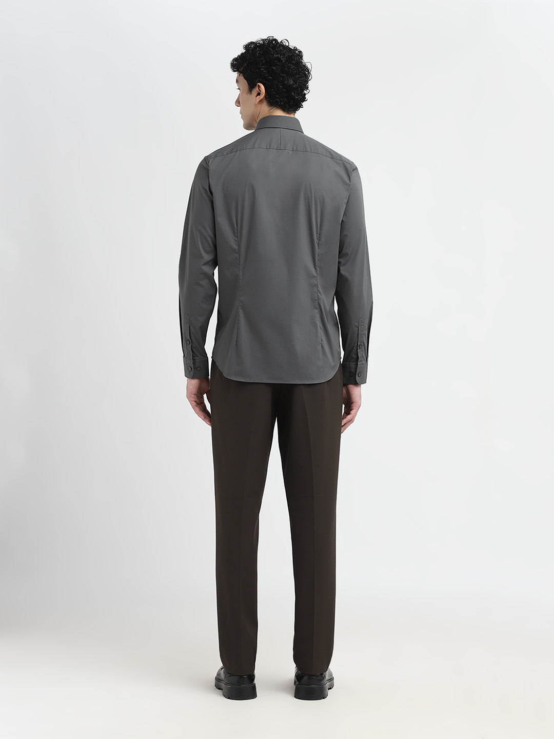 Dark Grey Slim Fit Formal Shirt