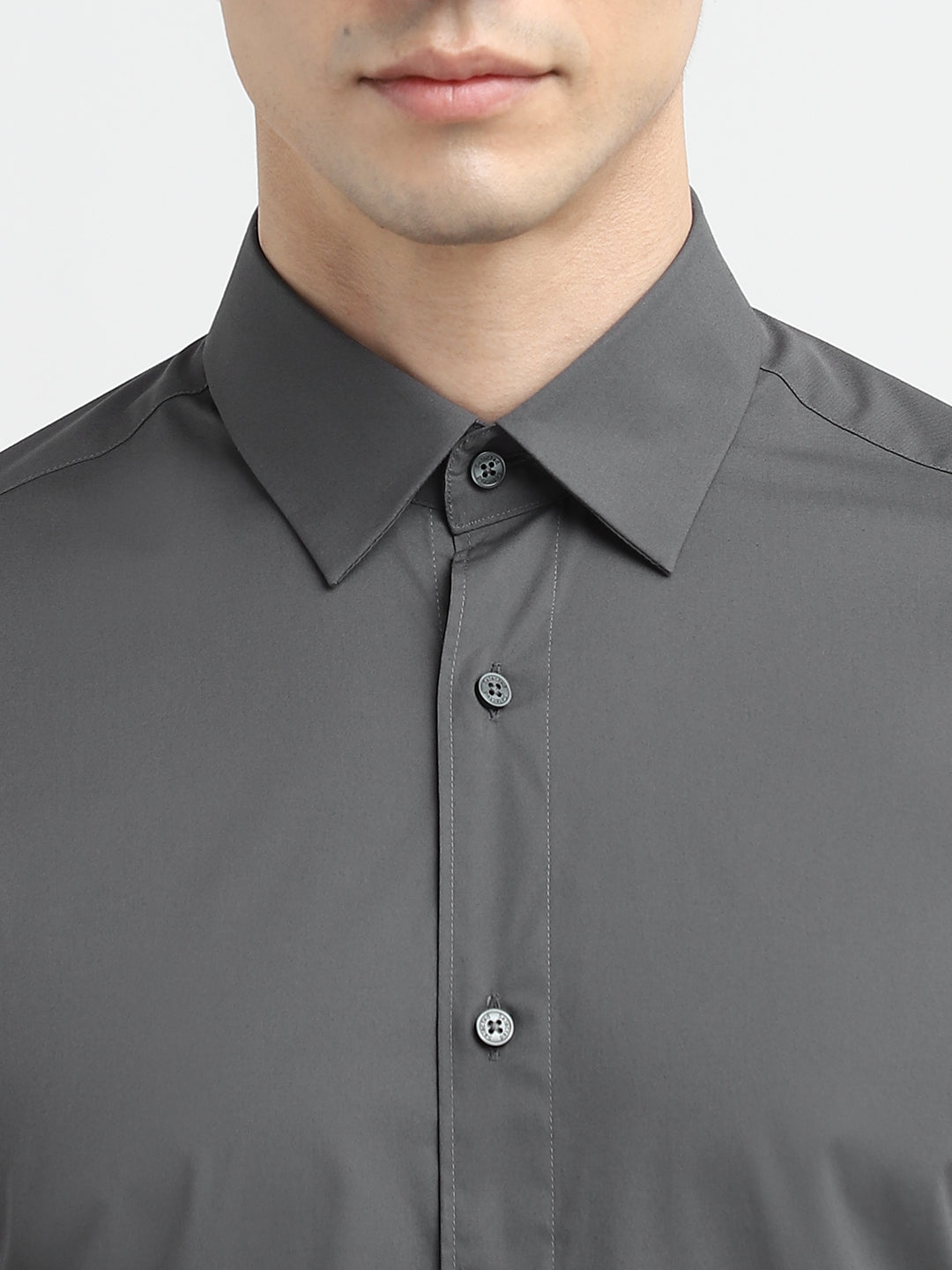 Dark Grey Slim Fit Formal Shirt