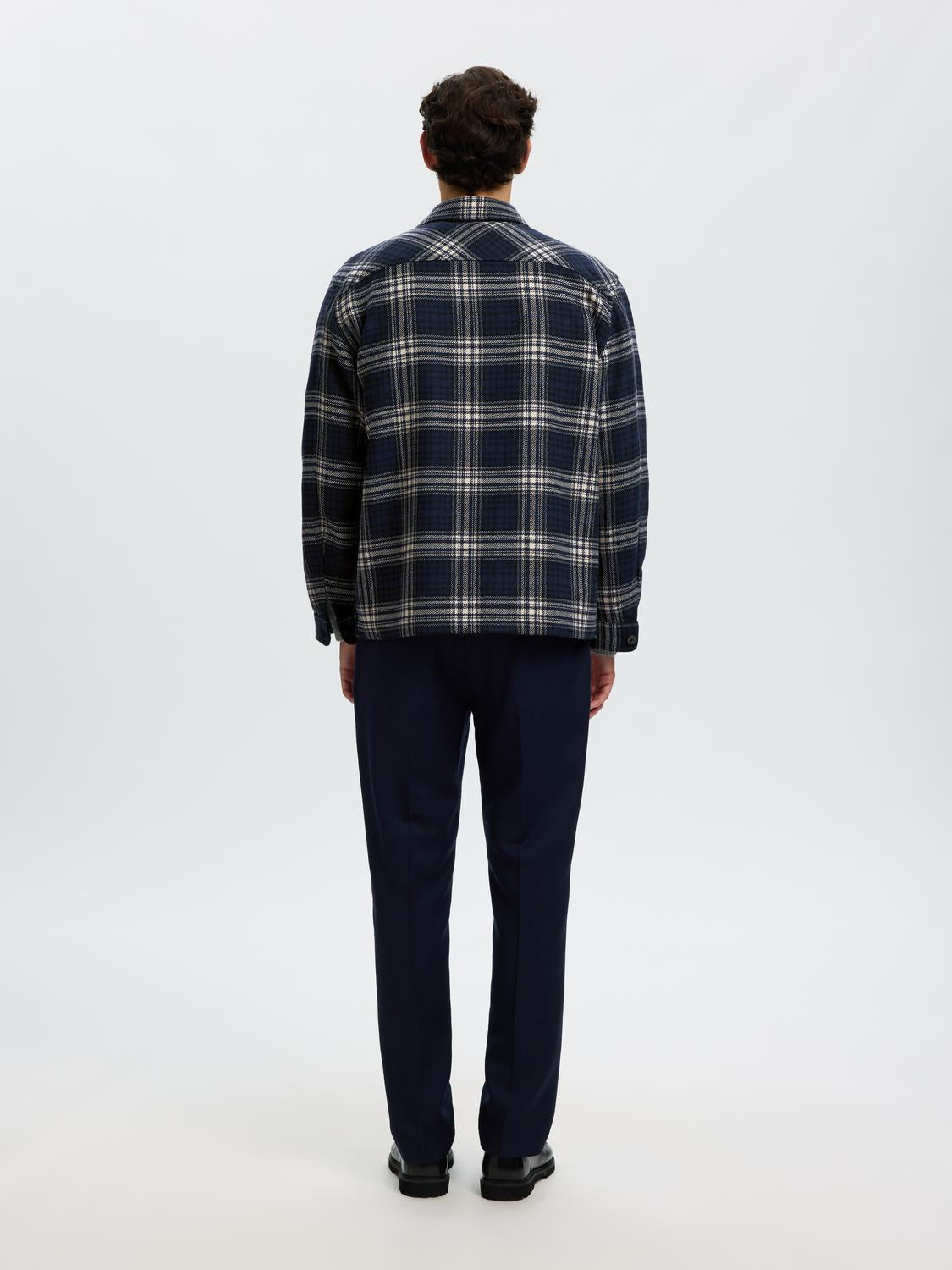Dark Blue Check Overshirt