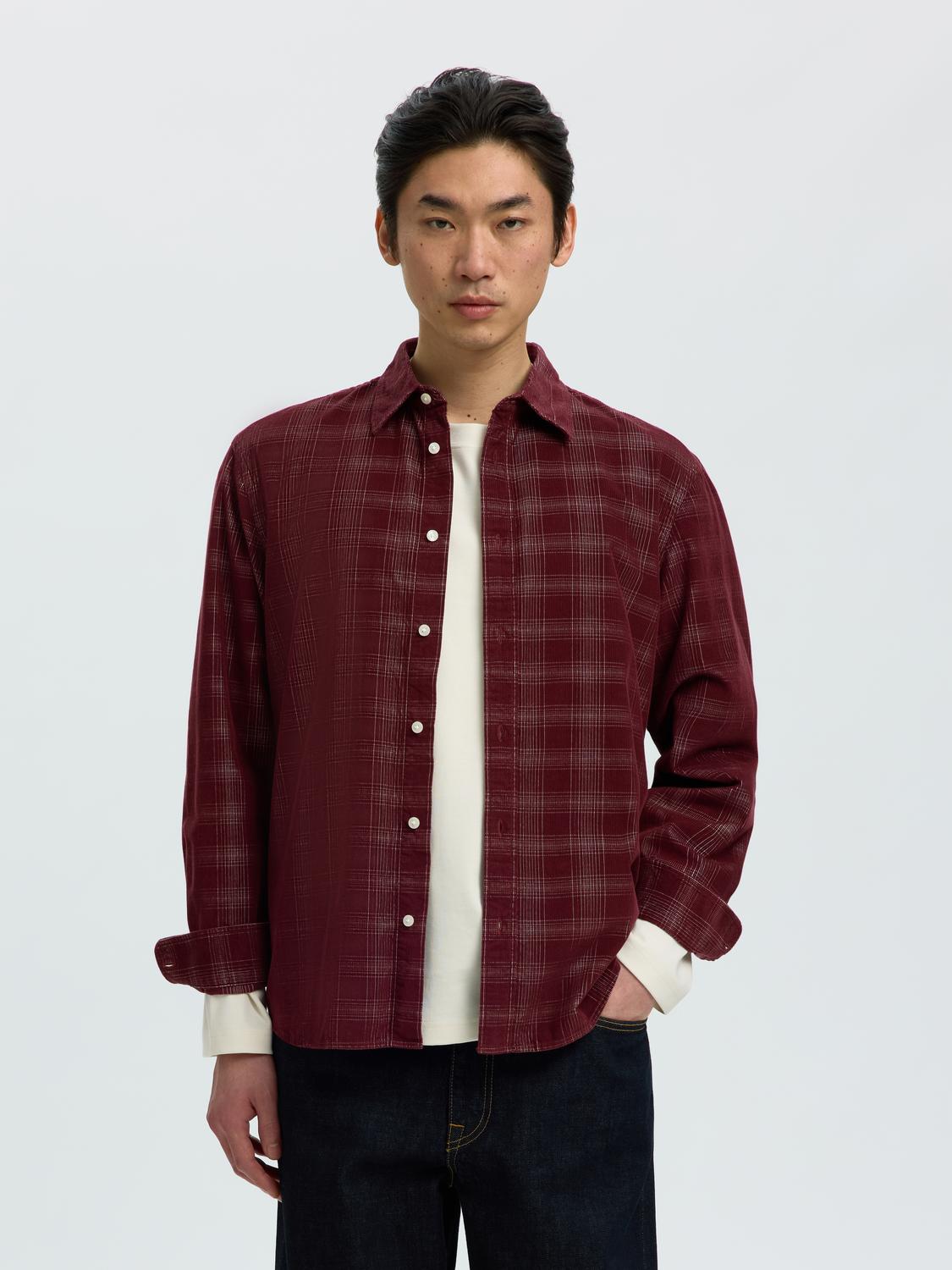 Red Corduroy Check Shirt
