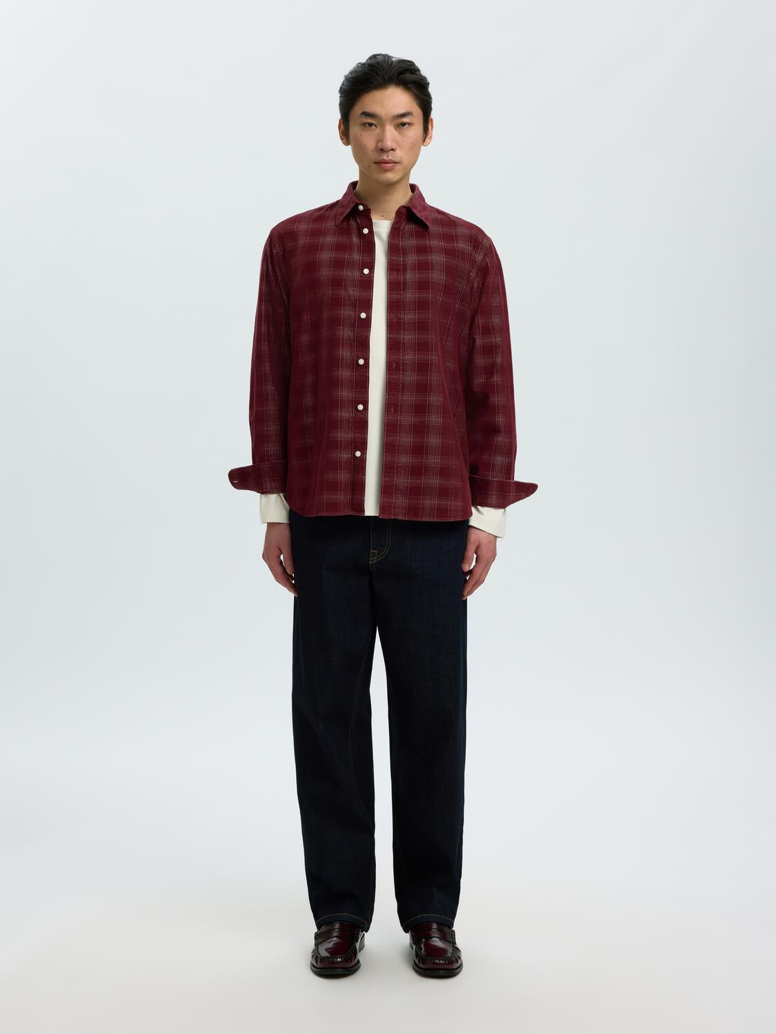 Red Corduroy Check Shirt