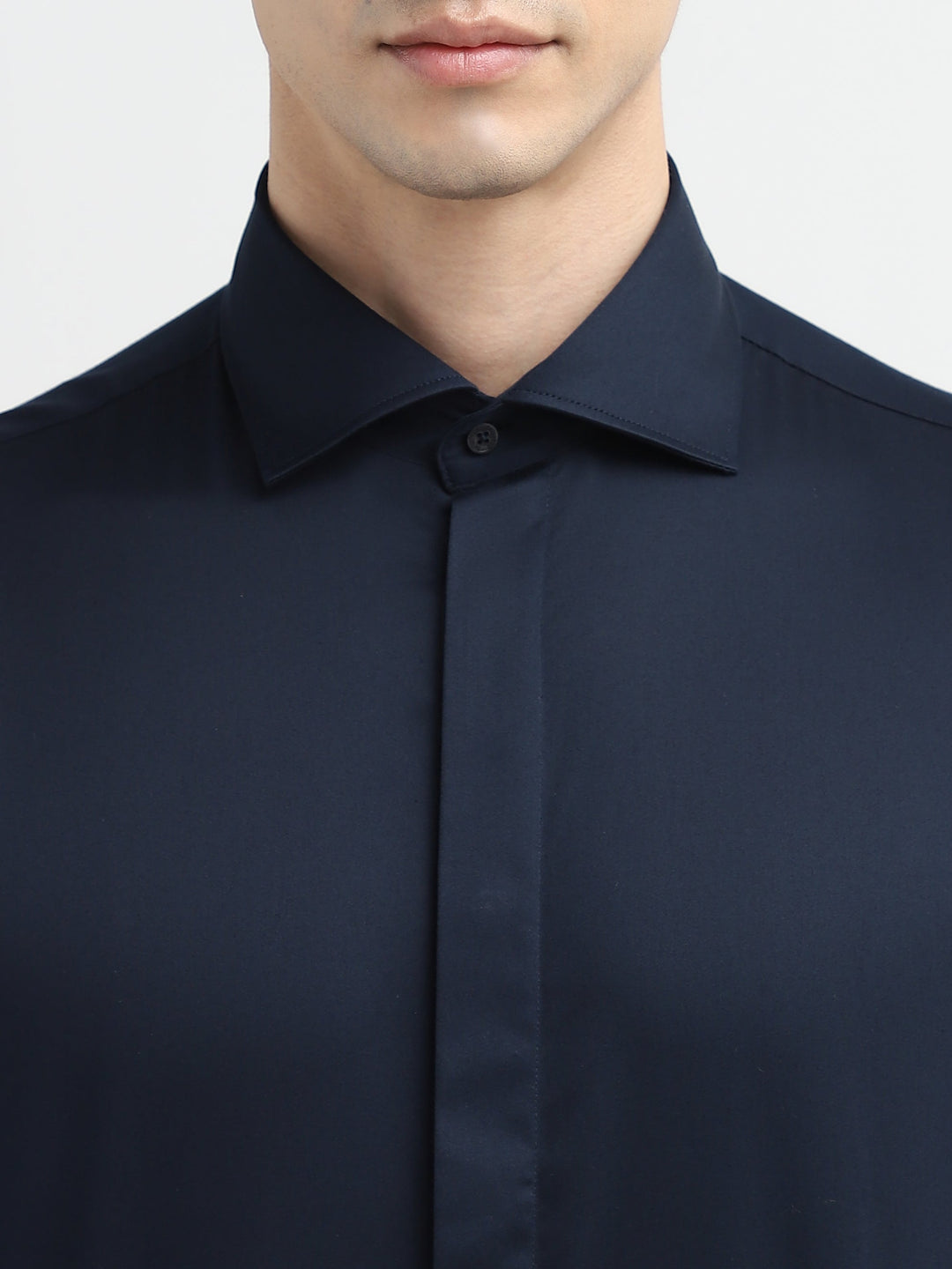 Dark Blue Satin Shirt